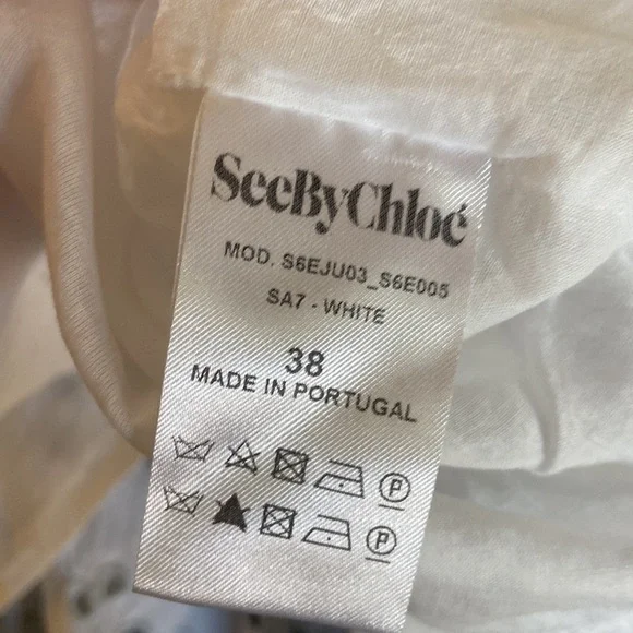 Sz 38/4 NEW See by Chloe Anglaise Cotton Poplin Skirt w/Eyelet Embroidery - Picture 5 of 5